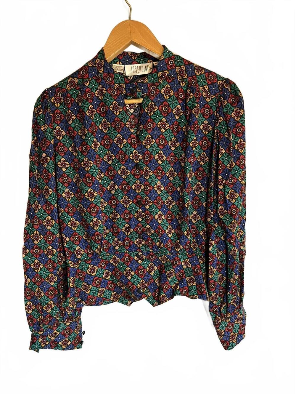 Josephine women's standing collar 90s Asymmetrical Shirt vintage blouse 12